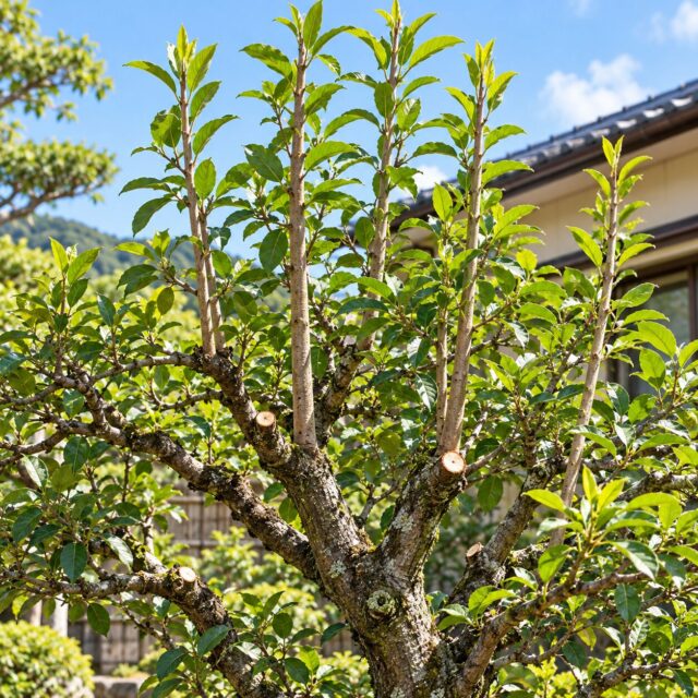 徒長枝の剪定方法｜太くなった不要枝はどこで切る？ベニカナメモチで解説